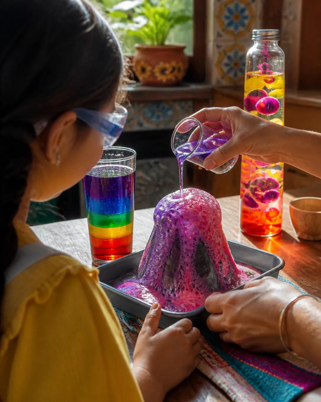 Experimento del volcán en casa