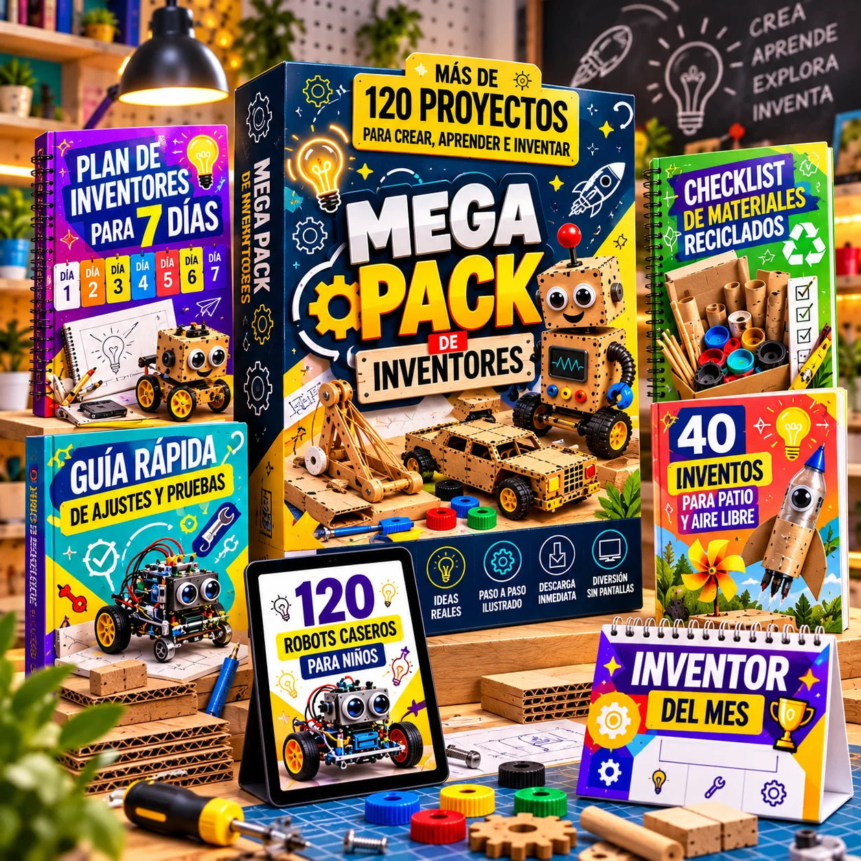 Mega Pack de Inventores con sus 5 bonos